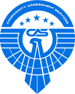 The CAS certification mark — the official CAS falcon symbol in CAS Blue
